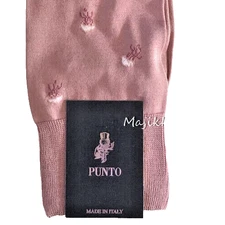 Punto Mens Dress Socks Mens Pink Jelly Fish Made In Italy Egyptian Cotton 10-13