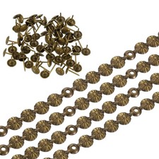 20Pcs Upholstery Nailhead Trim, 20 Meters Flower Tacks Strips 11mm Bronze 