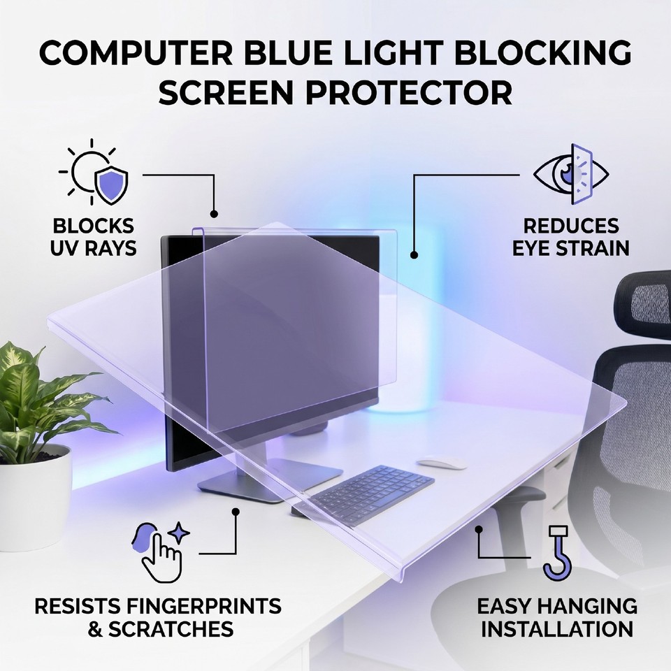 Computer Eye Protect Computer Blue Light Blocking Screen Protector Eye Protection Desktop PC ...