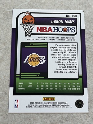 2023-24 Panini NBA Haunted Hoops #149 LeBron James Spider Webs LA