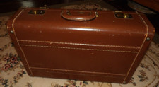Ancien sac de voyage bagage Gold Bond, valise vintage 21x14x6 CUCHE DE VACHE