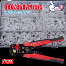 300/700X Nylon Closed End Crimp Cap Terminals/Pliers Copper Core Wire Connectors