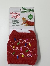 Merry  Bright Petsmart Holiday Sweater Ugly Christmas Lights Reptiles NEW