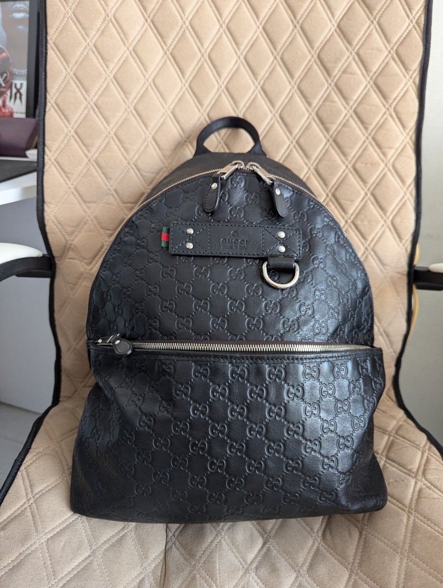 Gucci Rubber Guccissima Black Leather Backpack Daypack Bag  display picture 1