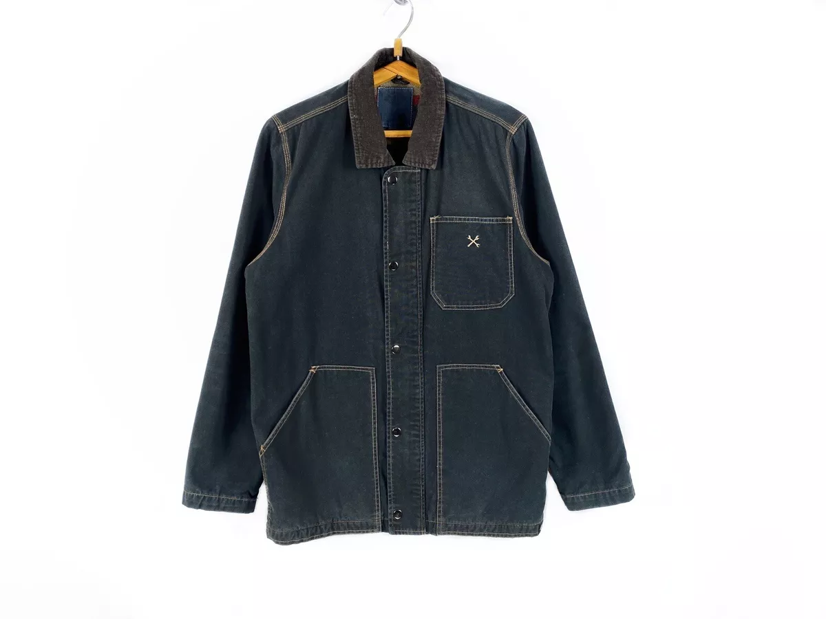 Rare Vintage Dickies Work Jacket Mens Size M L Mens Black 90s Wool
