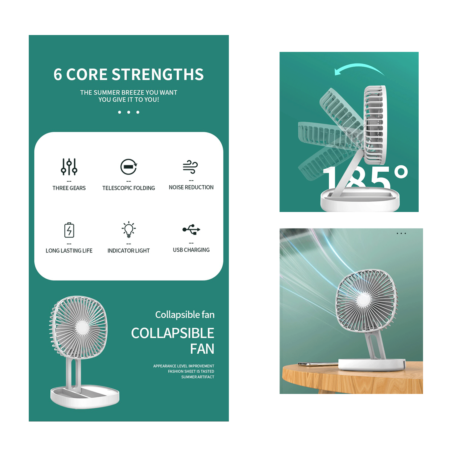 Electric Fan Folding Desktop Wall Mounted Mini Small Foldable Fan