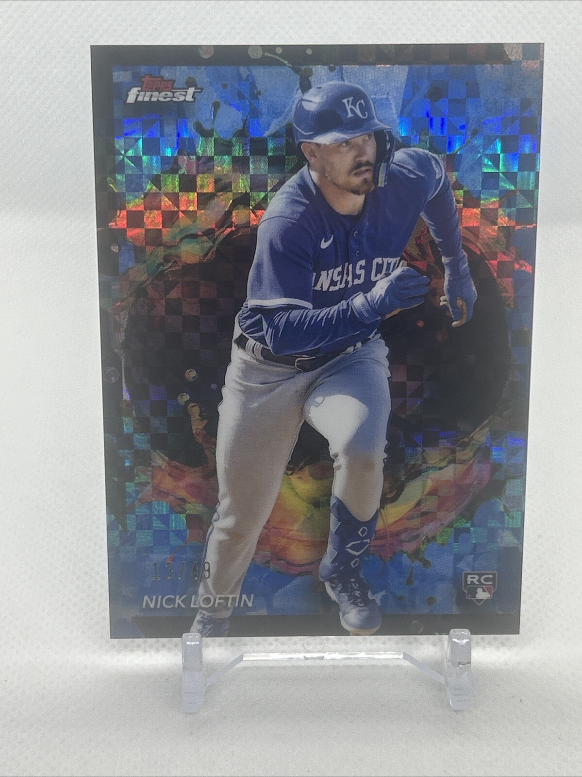 2024 Topps Finest Rare Blue Checkerboard Refractor /49 Nick Loftin RC #256 SP