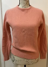 BUYERS WORKSHOP Pullover Sweater Round Neck Lambswool Pink Women's M/L Vtg