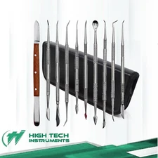 10Pc Wax Carving Set Double Ended Spatulas Sculpting Art Craft Hobby Clay + Case