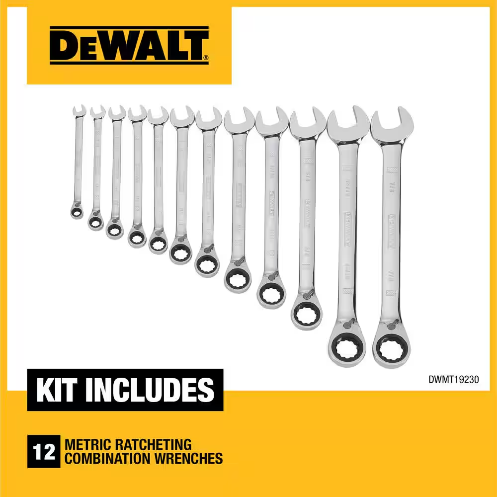 DWE straight-play 1～12 DEWALT Reversible Metric Ratcheting Wrench Set (12-Piece) | eBay