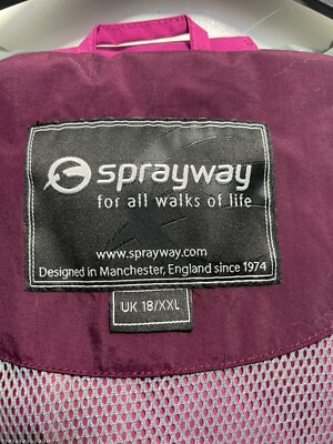 Sprayway Magenta Double Lined Fleece  Zip Raincoat with Hood