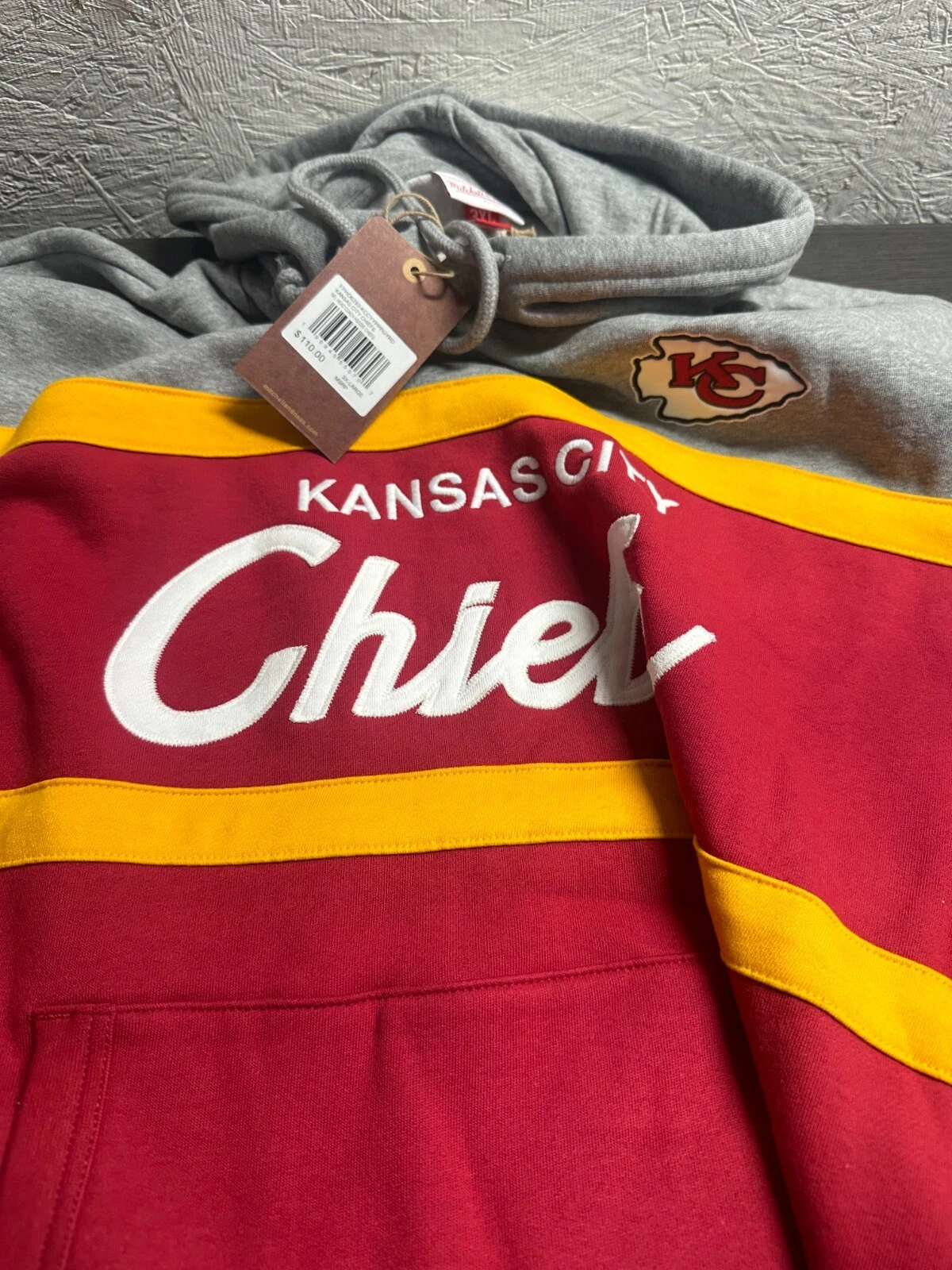 Felpa con cappuccio uomo Mitchell & Ness Throwbacks Head Coach 3XL kansas city
