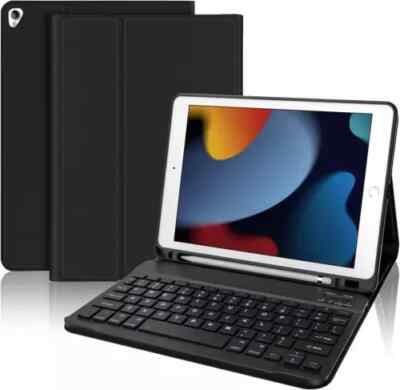 JADEMALL Tastatur Hülle für iPad 10,2'' 9./8./7. Generation, 10,2 in Schwarz