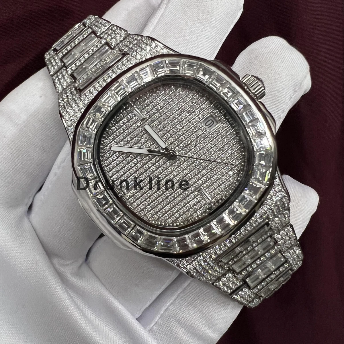 Iced out movado watch sale