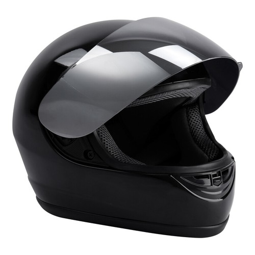 Motorcycle Sliver Visor Full Face DOT Adult Helmet Street Bike Gloss Black SXL eBay