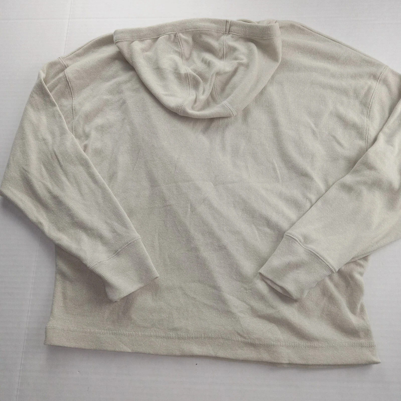 OFF WHITE Felpa con cappuccio Chaser donna in maglia sintetica frontale taglia small tasca panna