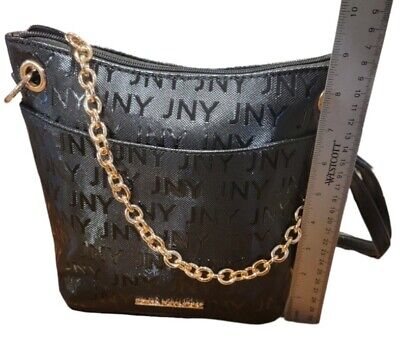 Jones New York Signature Handbag Black Gold Chain Zipper New Jones New York Signature Handbag Black Gold Chain Zipper New