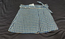 Zara Houndstooth Plaid Pleated Girls Skirt Side Bow 11-12