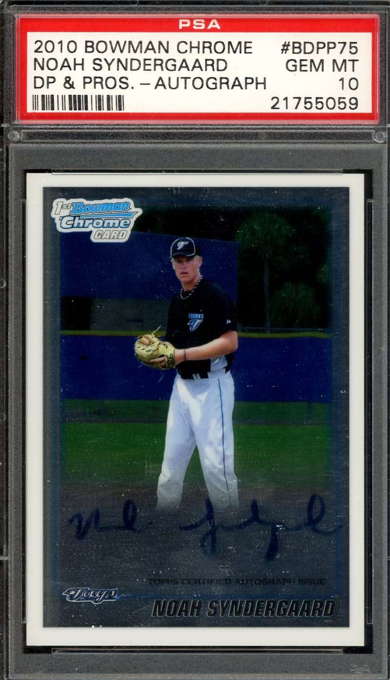 Noah Syndergaard Gem Mint 10 PSA DNA Signed 2010 Bowman Chrome Rookie Autograph