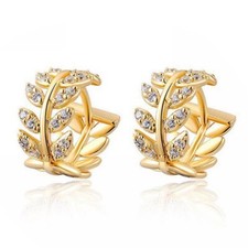 Crystal Silver Gold Colour Women Girls Mini Round Loop Hoop Earrings 10mm UK