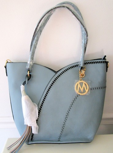 MIA K. COLLECTION BLUE PURSE W/MATCHING WALLET/SHOULDER STRAP~NEW W/TAGS