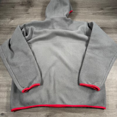 Patagonia Snap T Hoodie Synchilla Fleece Sweatshirt Gray Red XL