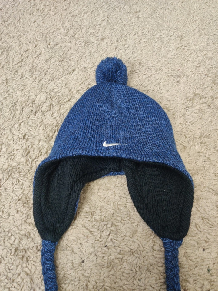Nike Toddler Beanie Kids Winter pom pom Blue OS - Image 2 of 4