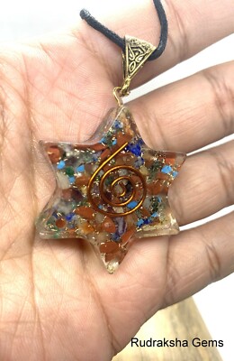 Orgon 7 Chakra Anhänger EMF Kupfer Orgonit Schutz Kette Halskette Schmuck
