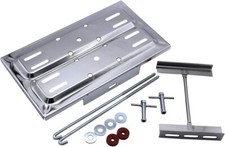 Universal Polished Stainless Battery Tray Holder With Hold Down Kit 13 X 7