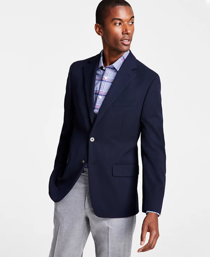 Michael Kors Men's Classic-Fit Stretch Solid Blazers Navy 42 R