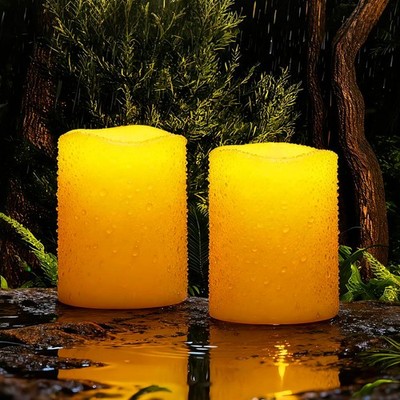Solar Candles Outdoor Waterproof, Rechargeable Candles, Solar Powered Flamele...