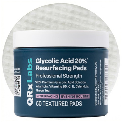 Glycolic Acid Pads - 20% Resurfacing Pads AHA for Face & Body - Exfoliates Skin