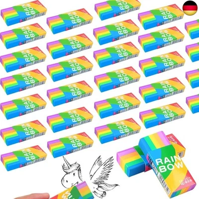 ZDQC 20 Stück Regenbogen Radiergummi Set, 2B Lustig Radierer für Kinder, Schule und Z