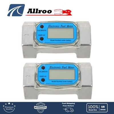 2PCS 2 Inch Digital Turbine Flow Meter, 15.8-132 GPM Blue New