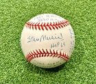 Stan Musial Signed Reggie Jackson Stat Baseball w/LOA  & card! 20 INSCRIPTIONS!