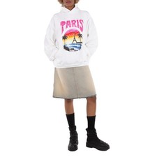 Balenciaga Ladies Inside Out Denim Short Skirt