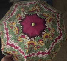 Girls Cartoon Colorful Umbrella Pink Green Yellow White