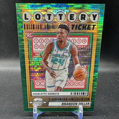 Brandon Miller Rookie Lottery Ticket Green Pulsar /25 2023 Contenders Optic
