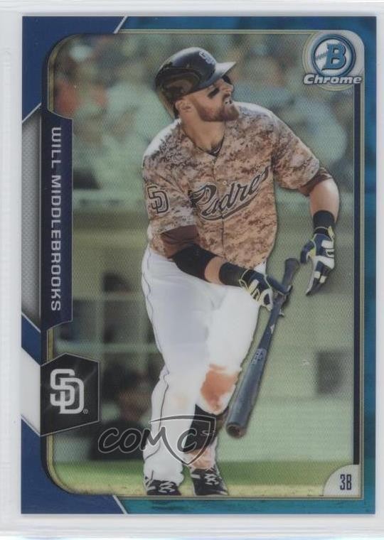 2015 Bowman Chrome Blue Refractor 132/150 Will Middlebrooks #51 e5r