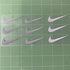 Nike swoosh Heat Transfer 9pcs Iron On Logo Reflective silver/white  sports diy