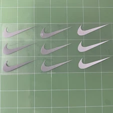 Nike swoosh Heat Transfer 9pcs Iron On Logo Reflective silver/white  sports diy