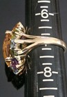 14k JCR Stamped: John C. Rinker; Multi-Gemstone 14K Yellow Gold Cluster Ring-sz7 — photo 5