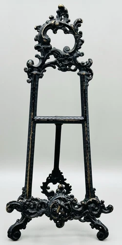 Vintage Decorative Brass Picture/Book Display Easel Stand Ornate Victorian 12.5”