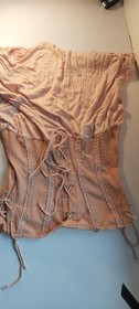 AGENT PROVOCATEUR VINTAGE TEA ROSE ELMIRA CORSET STYLE TOP SIZE LARGE UK 12