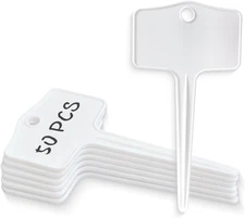 50Pcs Plastic Plant T-Type Labels Garden Stake Markers Waterproof Plant Tags for