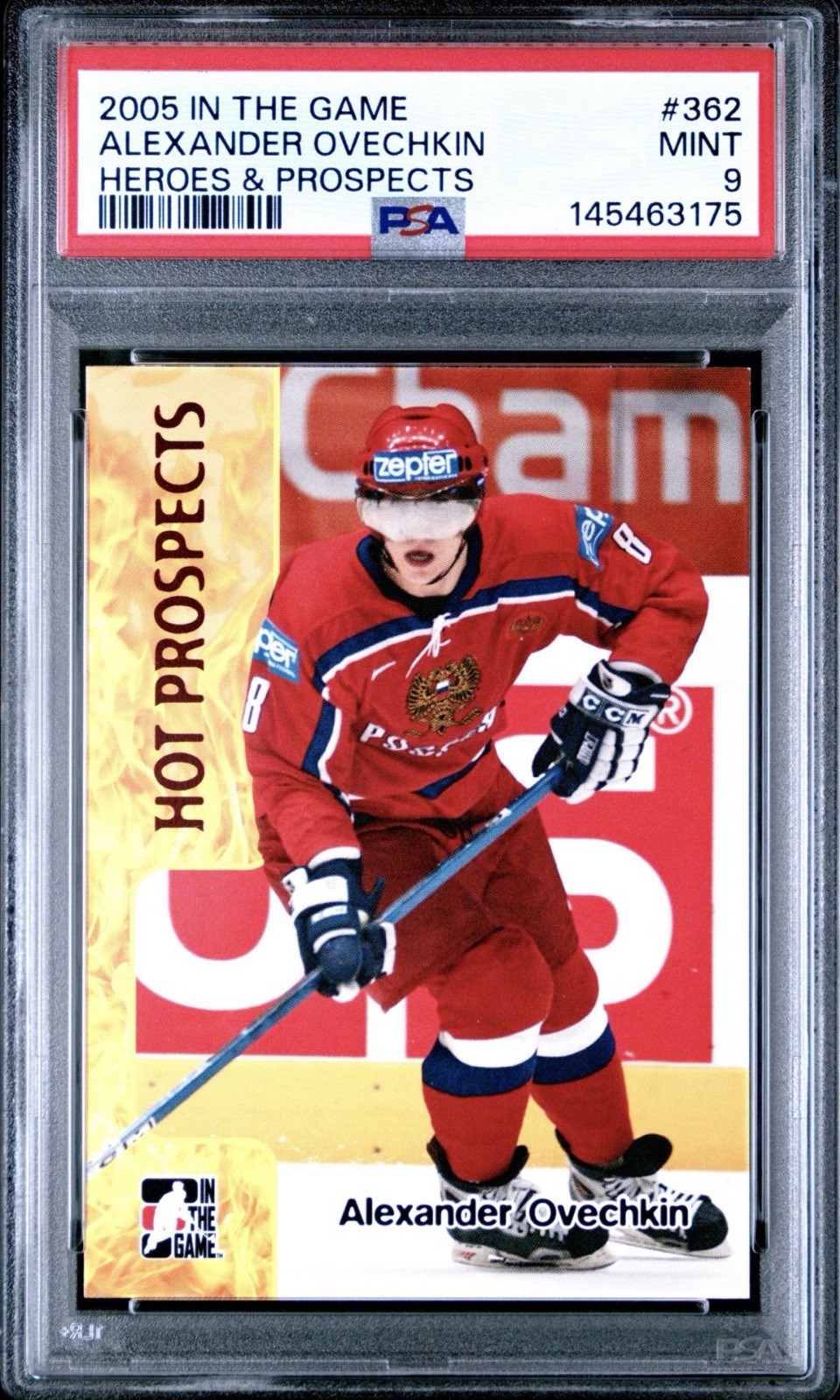 2005 In the Game Alexander Ovechkin RC #362 Rookie PSA 9 MINT POP 75