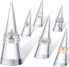 Clear Acrylic Ring Holder Display Stand for Single Finger Rings