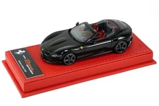 BBR C282HDL 1/43 Ferrari Roma Spider Nero Prosangue Red leather base Limited