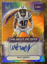 2025 Bowman Best University Whit Weeks The Auto Orange Refractor #/25 Tigers