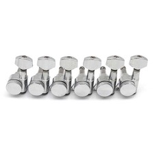 6 inline Guitar Locking Tuners String Tuning Pegs Machines Heads ,Chrome